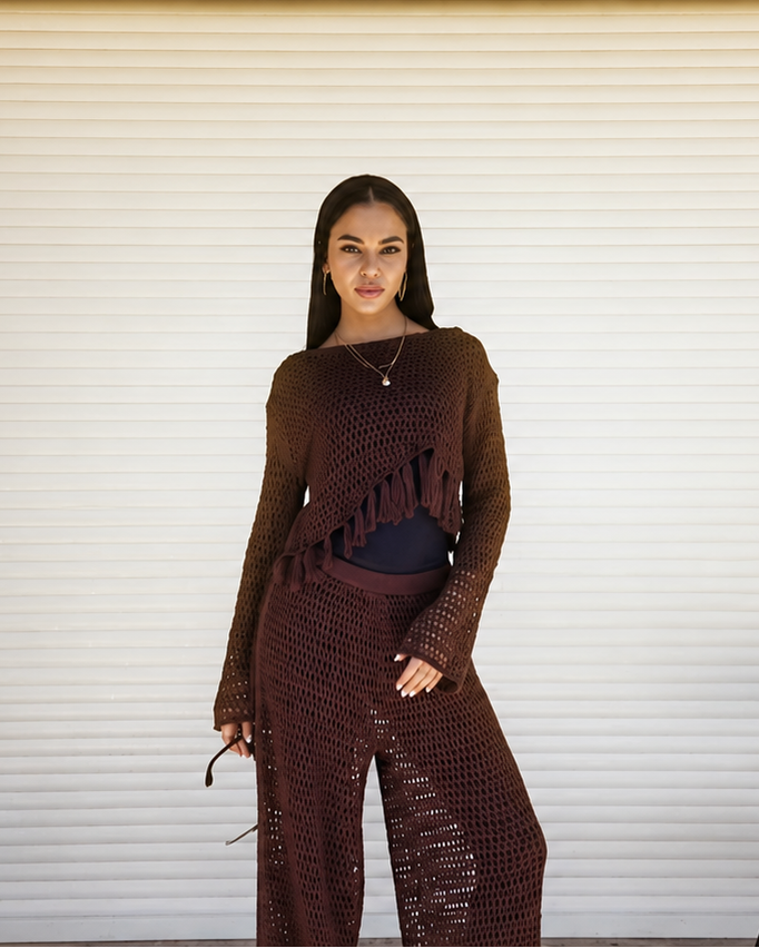Cleo Knitted Set - Brown
