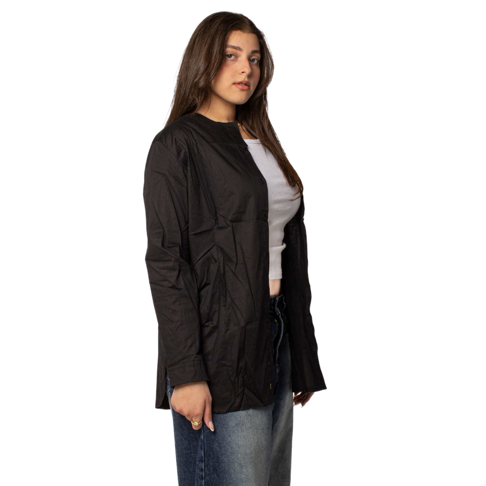 button shirt 2 piece - Black