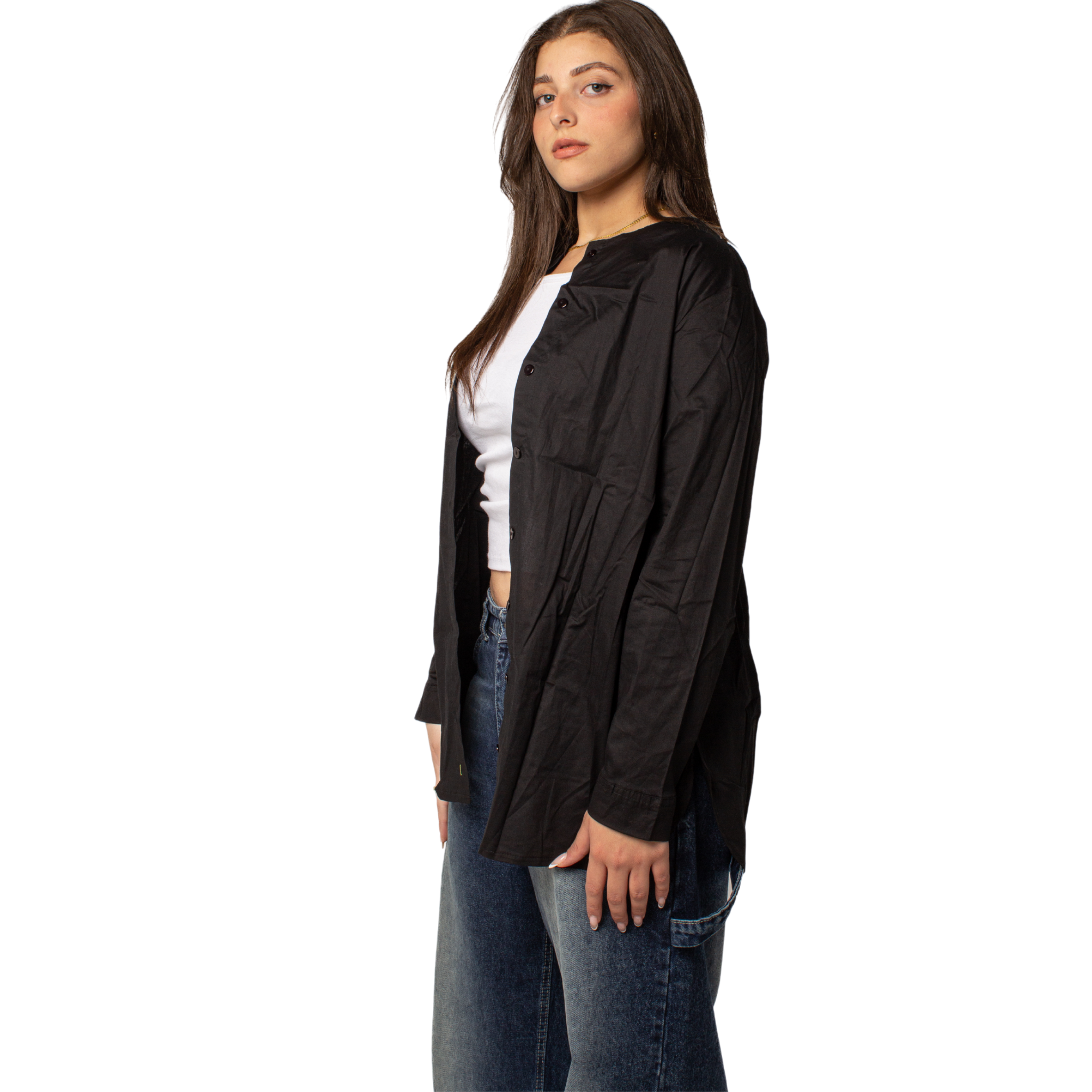 button shirt 2 piece - Black