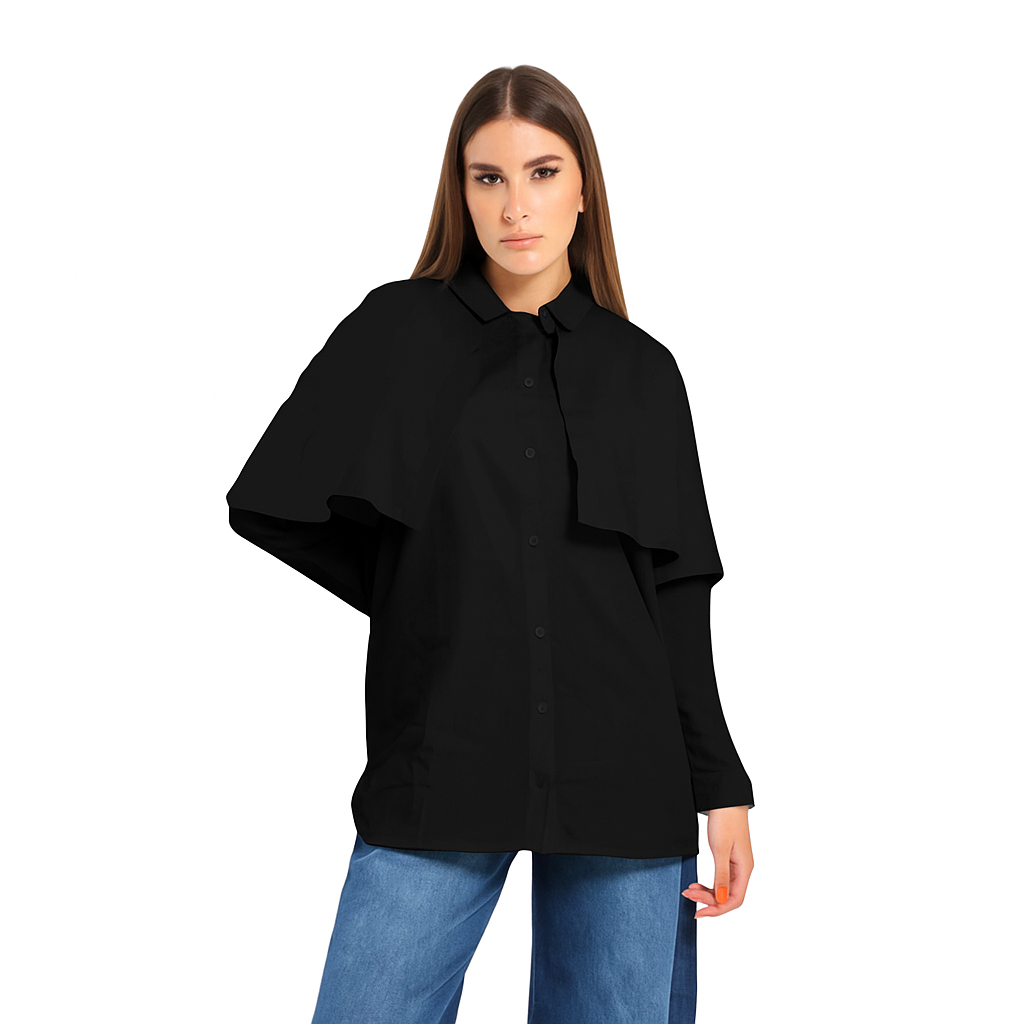 button shirt 2 piece - Black