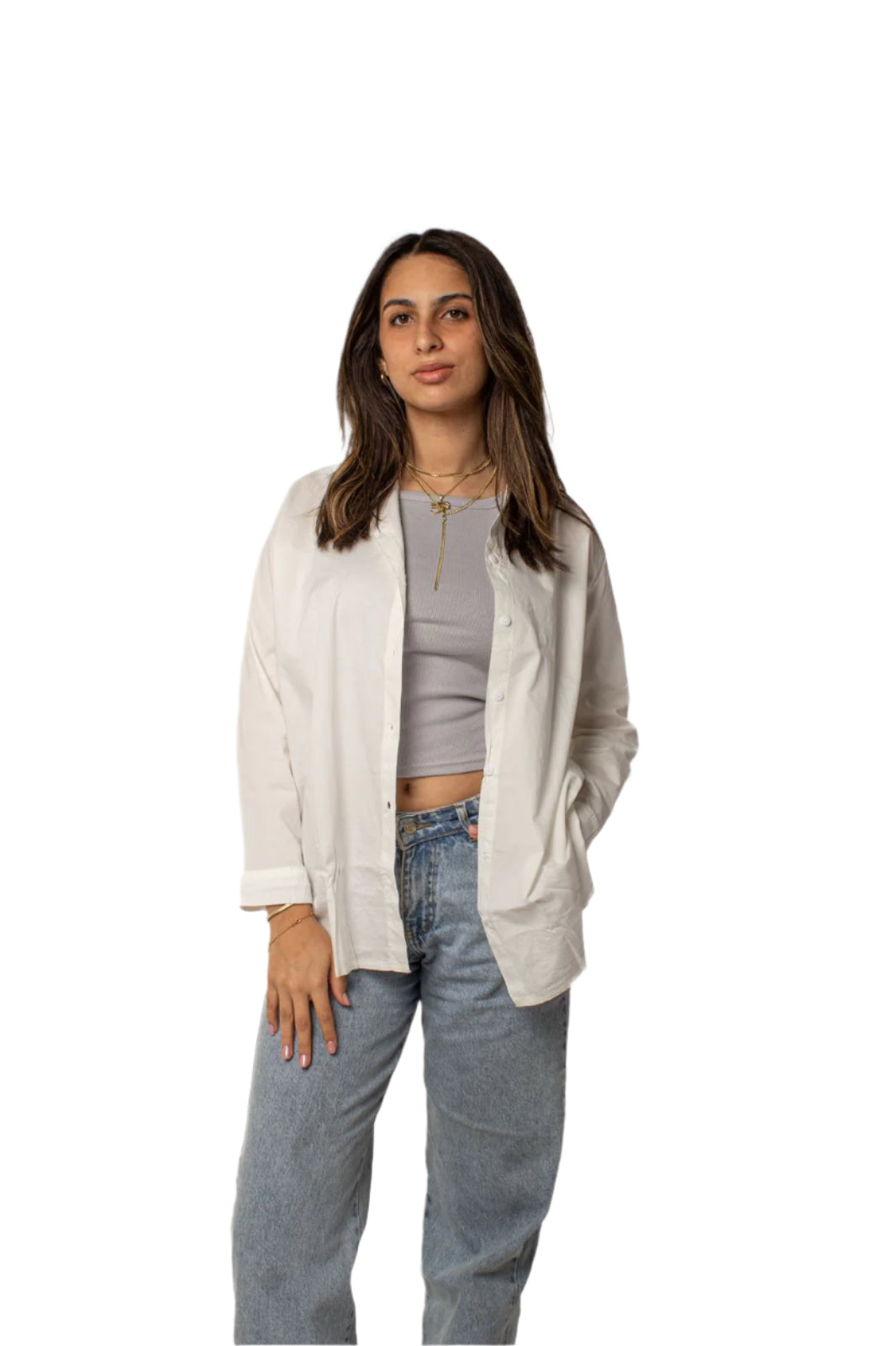 button shirt 2 pieces - White